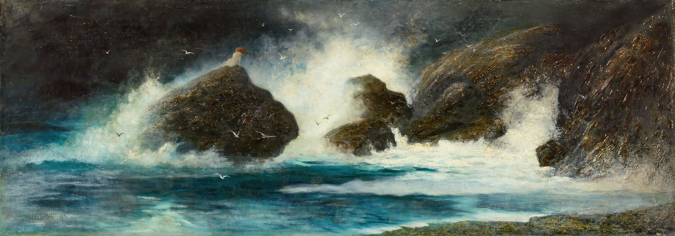 Karl Wilhelm Diefenbach - Stürmische Seelandschaft