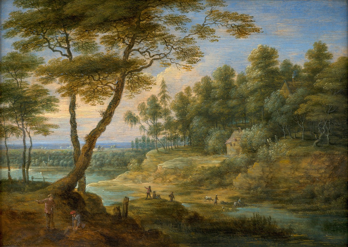 Lucas van Uden - Figures in a landscape