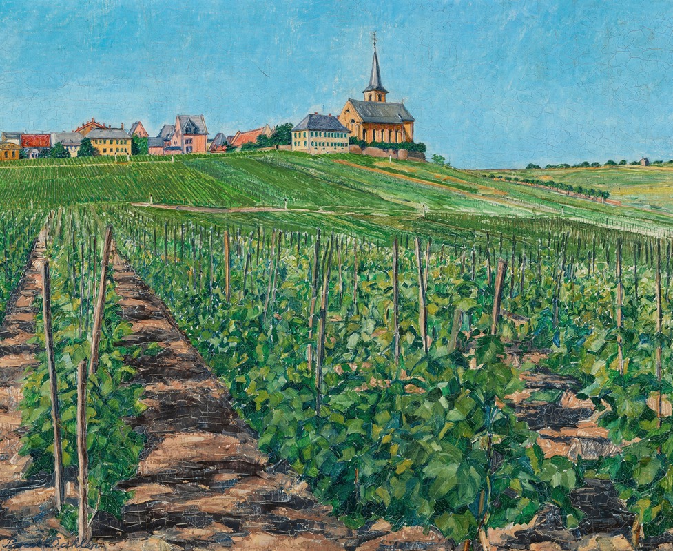 Paul Dahlen - View of a French winemaking village