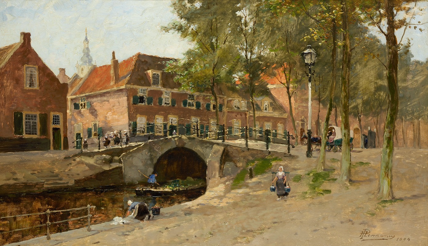 Paul Hermanus - Stadsgezicht met brug