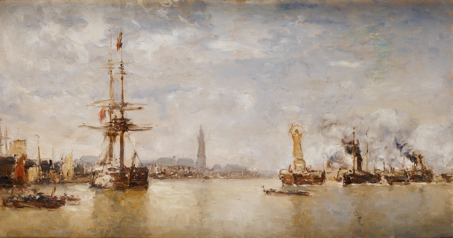 Paul Jean Clays - Feestelijkheden op de Schelde naar aanleiding van de afkoping van de Scheldetol (studie)