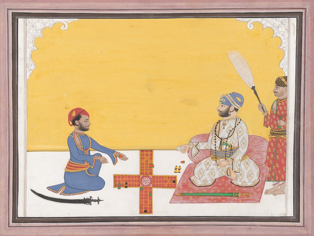 Ambav - Maharaja Sovan Singh playing pachisi