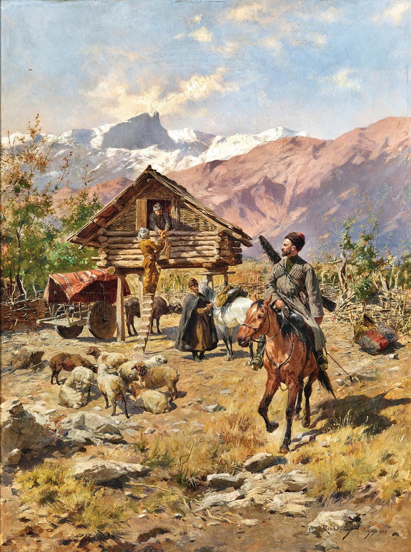 Rudolf Otto von Ottenfeld - A Village in the Caucasus