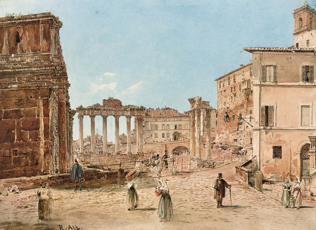 Rudolf von Alt - The Roman Forum in Rom