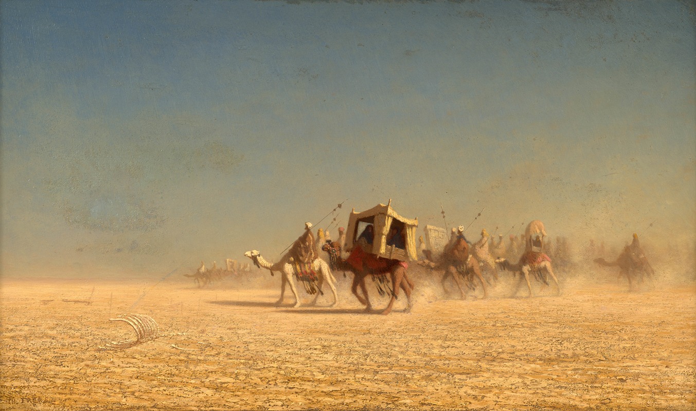 Théodore Frere - Caravan in the desert