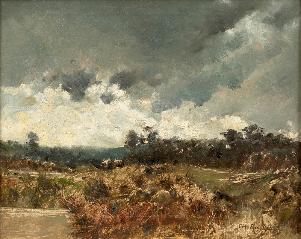 Théodore Rousseau - Landscape under a stormy sky