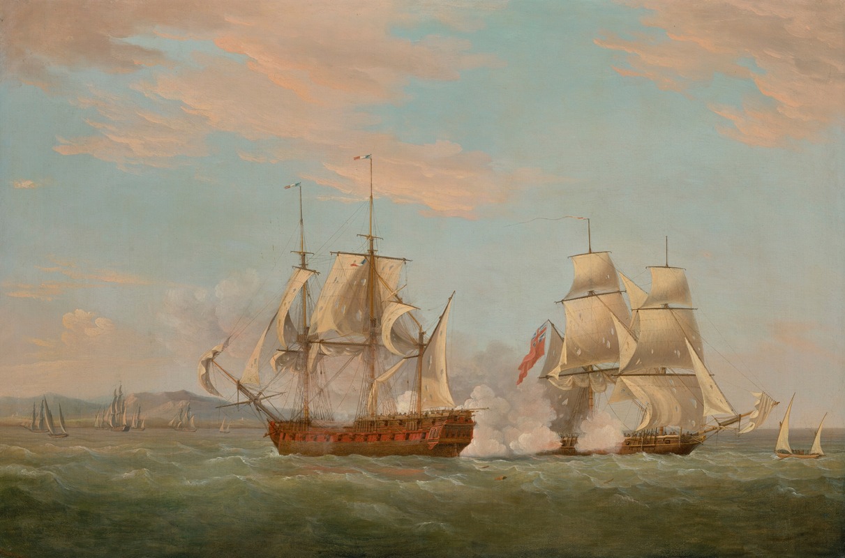 Thomas Whitcombe - The Capture of the Genoese pirate vessel ‘Liguria’ by H.M. Brig ‘Espoir’, 7 August 1798