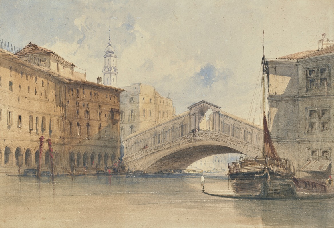 William Callow - The Rialto Bridge, Venice