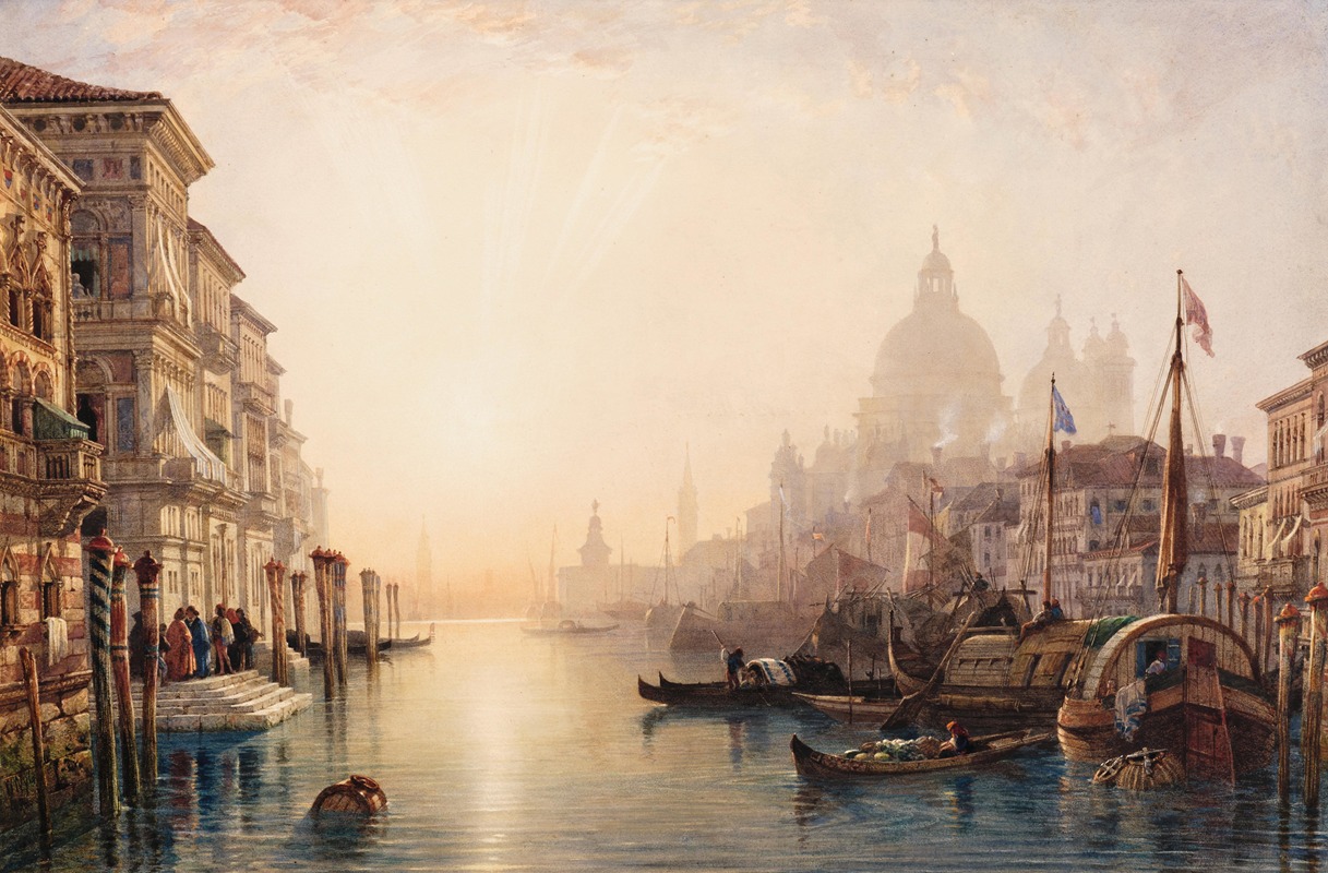 William Wyld - Venice, a View of the Grand Canal with Santa Maria della Salute and Punta della Dogana