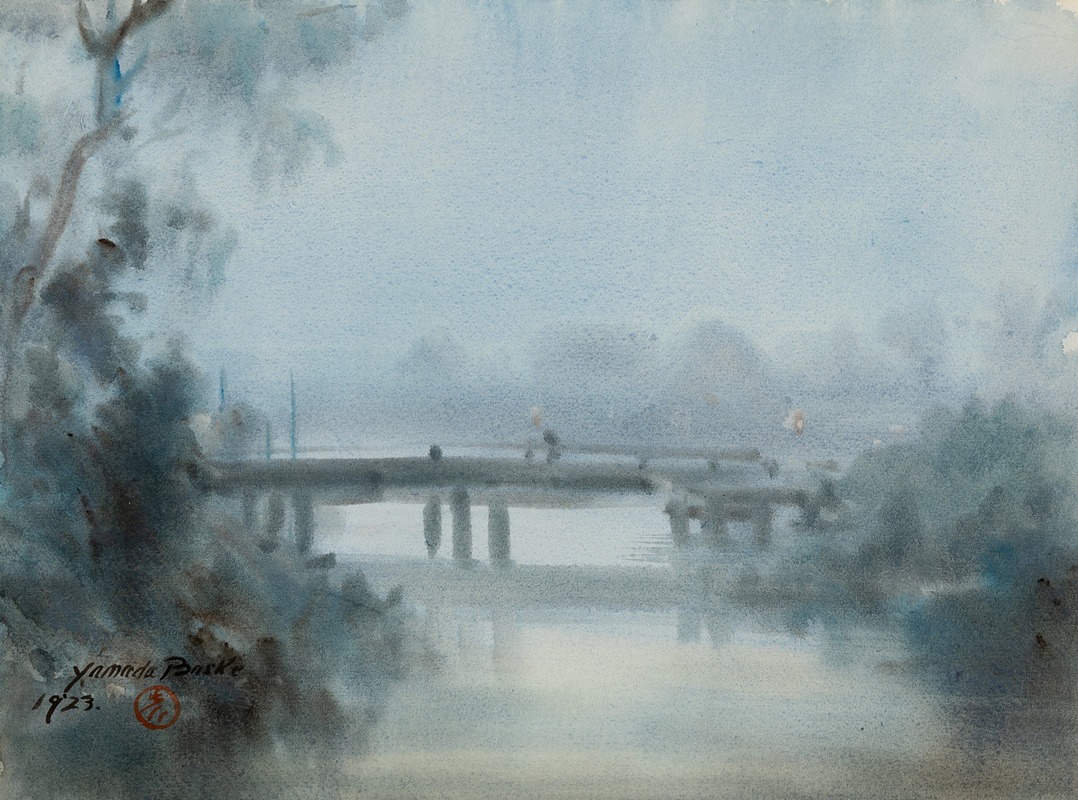 Yamada Baske - Bridge in Misty Landscape