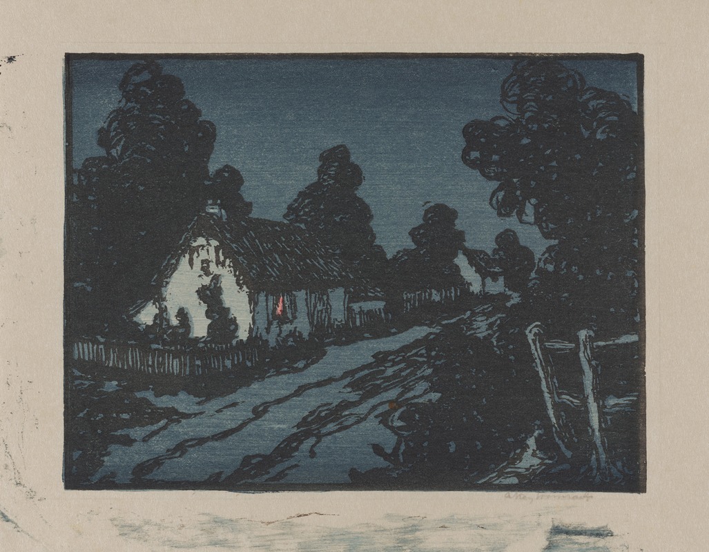 Andrew Kay Womrath - Village Lane at Night