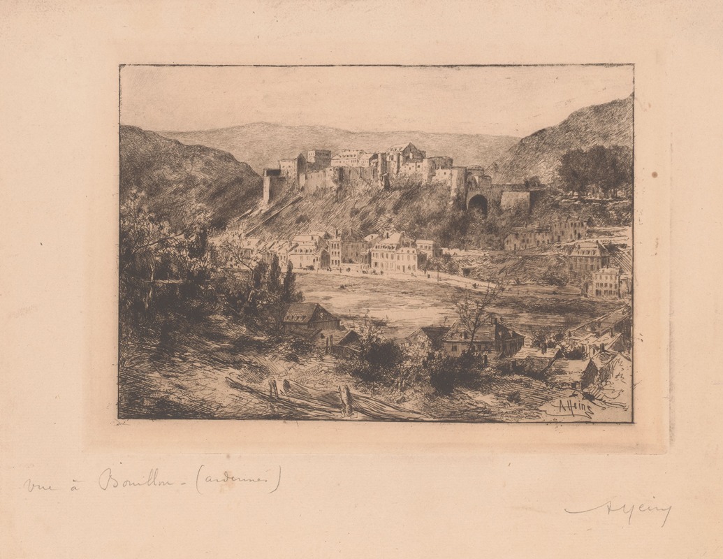Armand Heins - Gezicht op het kasteel te Bouillon