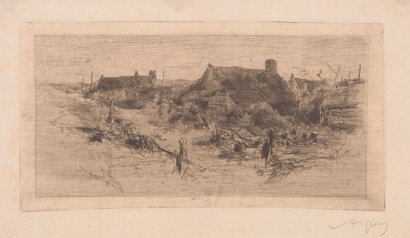 Armand Heins - Landschap met huizen