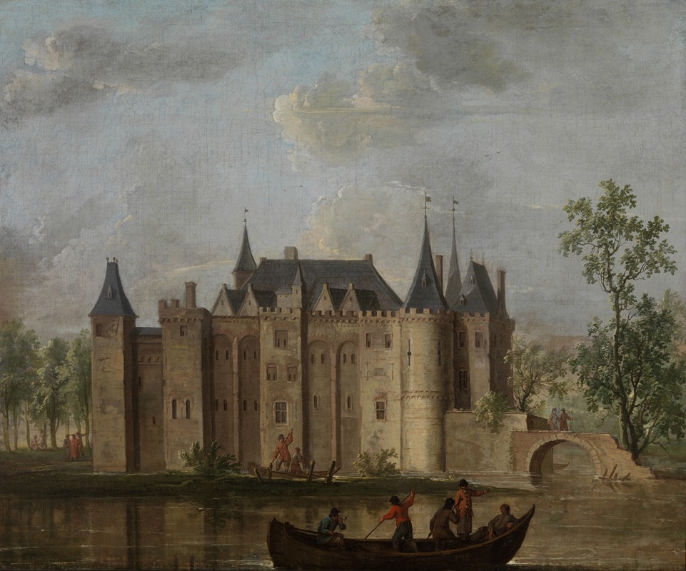 Christoffel Pierson - Het Slot van Gouda van de kant van de IJssel gezien