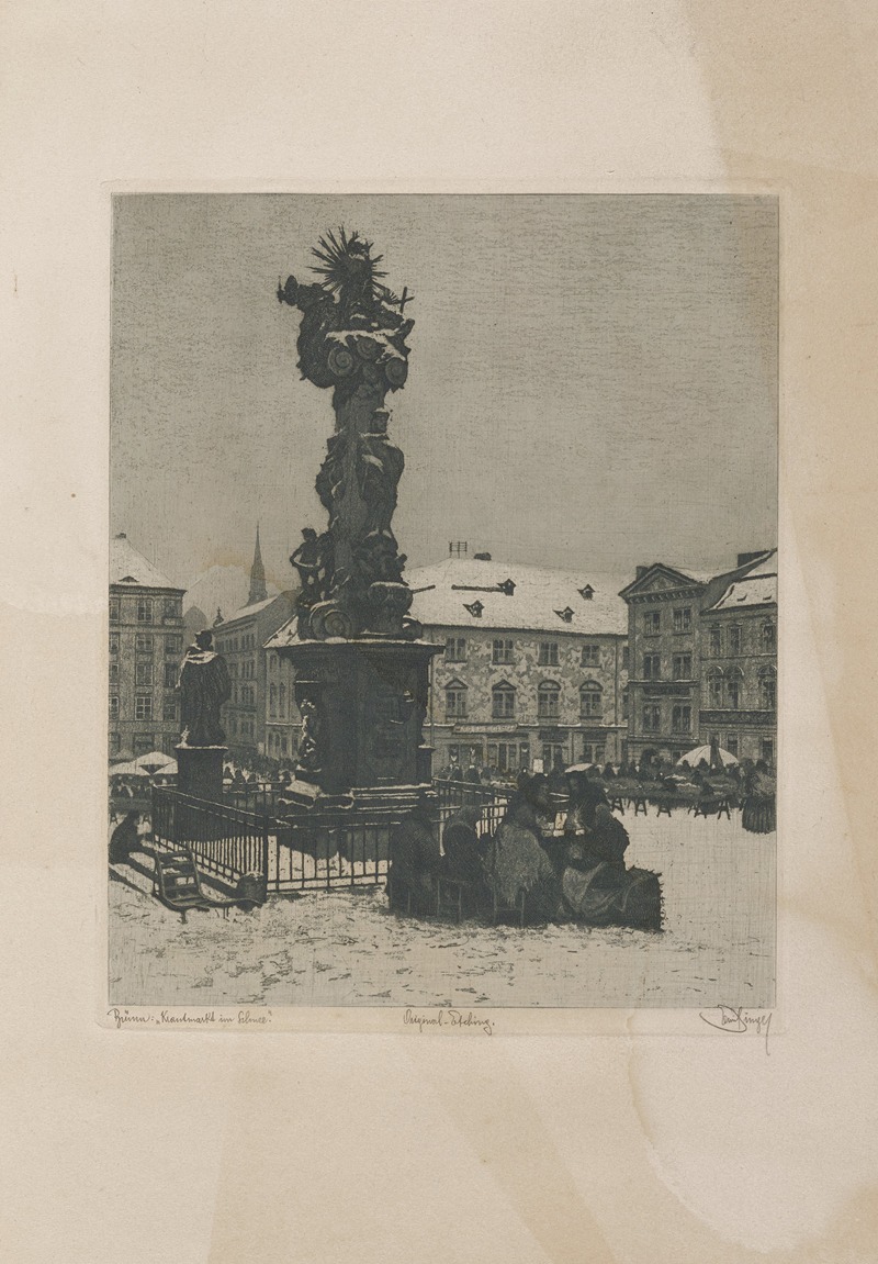 Emil Singer - Brünn; Krautmarkt im Schnee