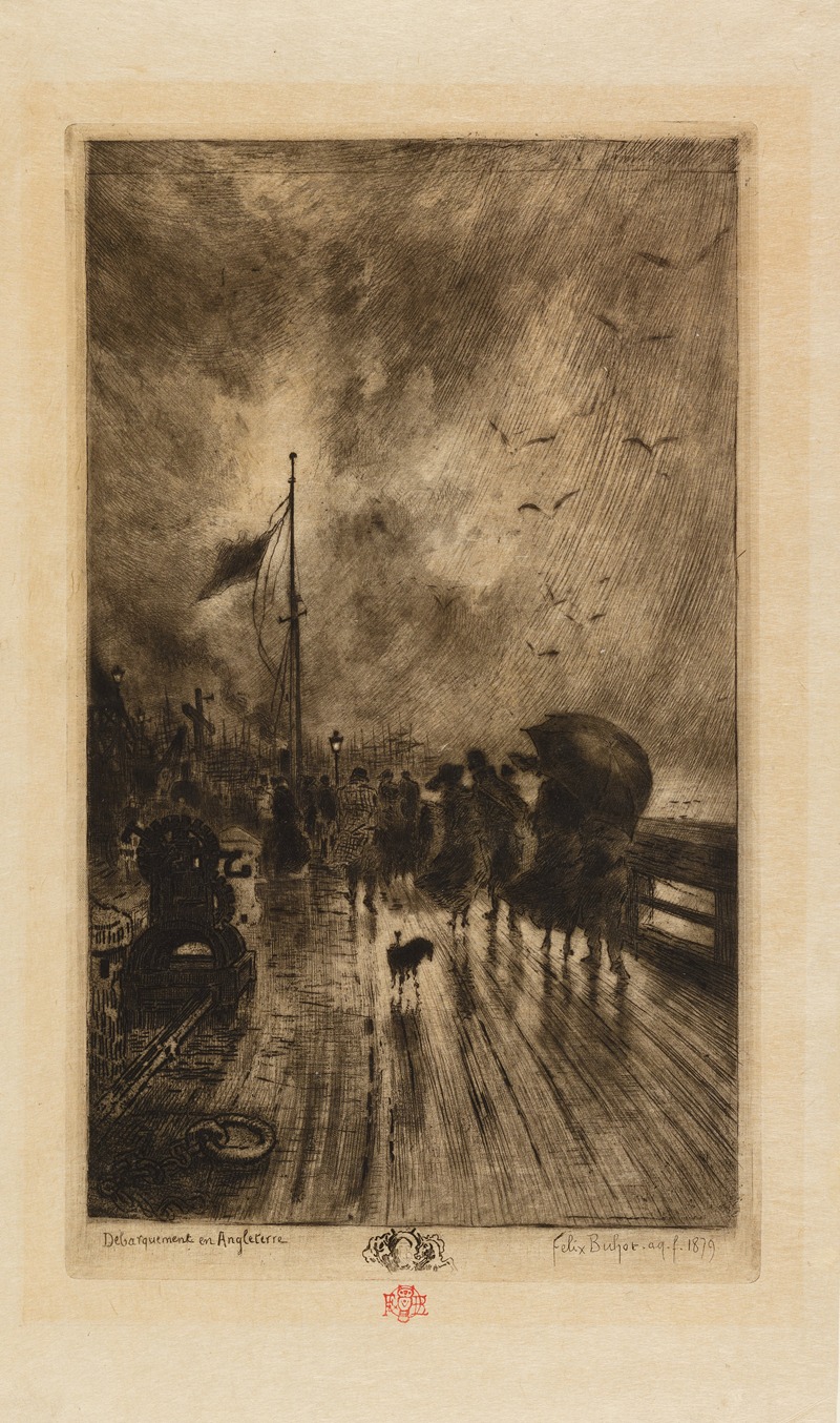 Félix Hilaire Buhot - Landing in England