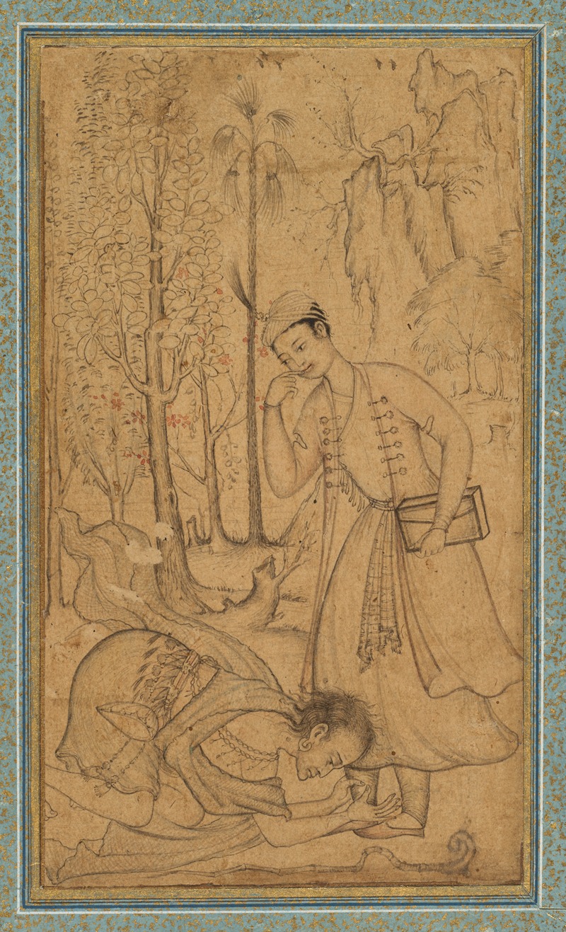 Basavana - A holy man prostrating himself before a learned prince