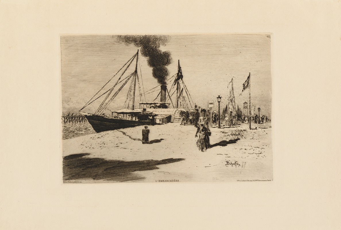 Félix Hilaire Buhot - The Pier at Trouville