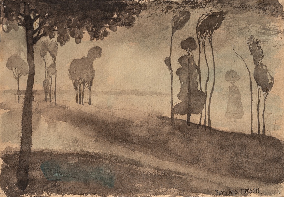 Olof Sager-Nelson - Landscape. Trees in Fog