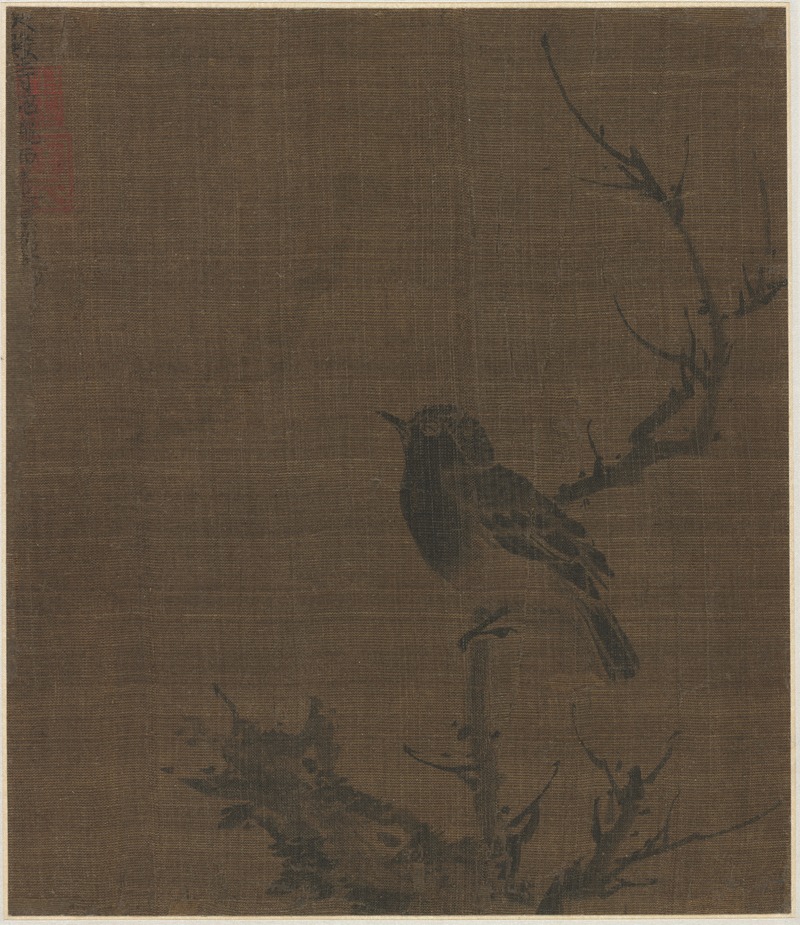 Bian Wenjin - Sleeping Bird on a Prunus Branch