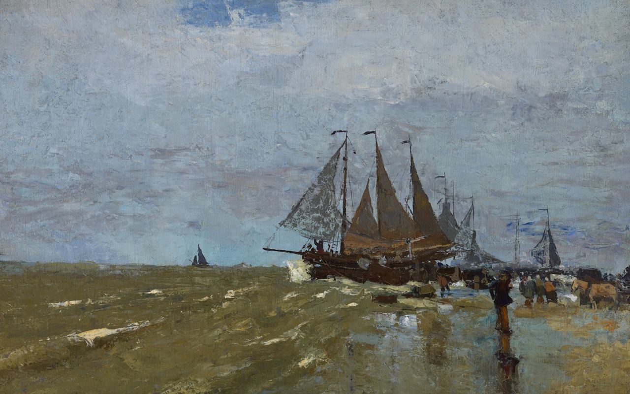 Jan Toorop - Bomschuit op het strand te Katwijk