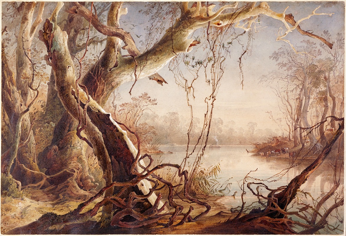 Karl Bodmer - Mouth of the Fox River, Indiana