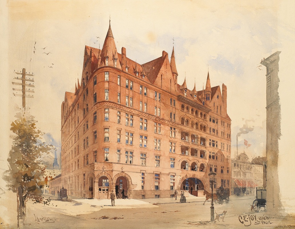 Lennart Anderson - Untitled (Victorian red brick and stone building)