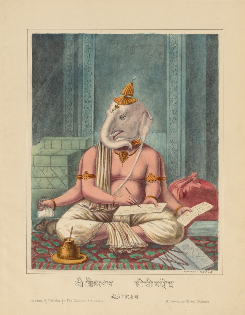 Calcutta Art Studio - Ganesha Transcribing the Mahabharata