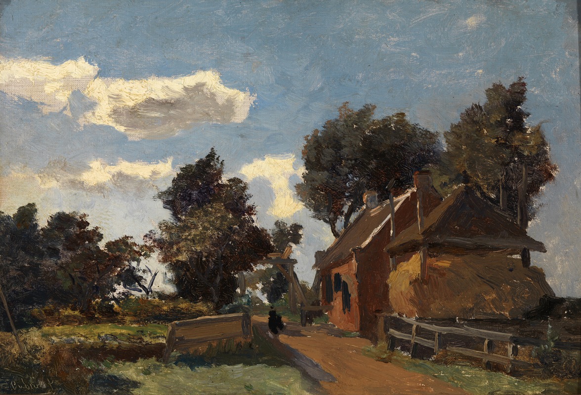 Paul Joseph Constantin Gabriël - Boerderij met kapberg aan een weg