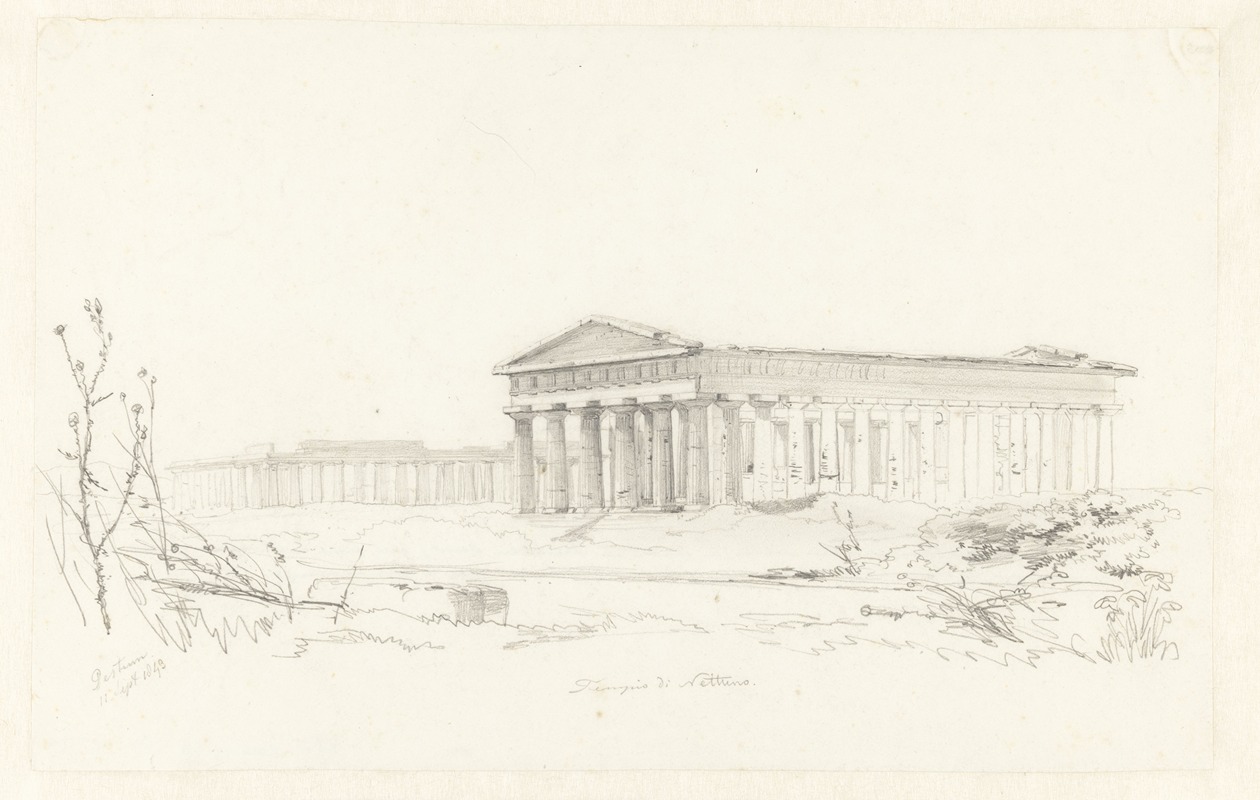 Pierre Louis Dubourcq - De tempel van Neptunus, Paestum