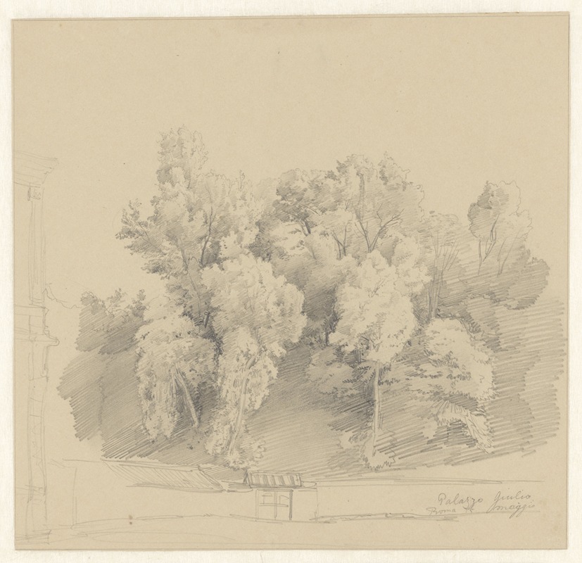 Pierre Louis Dubourcq - De tuin van het Palazzo Giulio, Rome