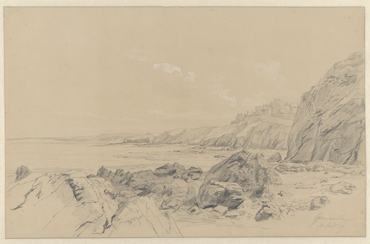 Pierre Louis Dubourcq - Kustlandschap te Granville