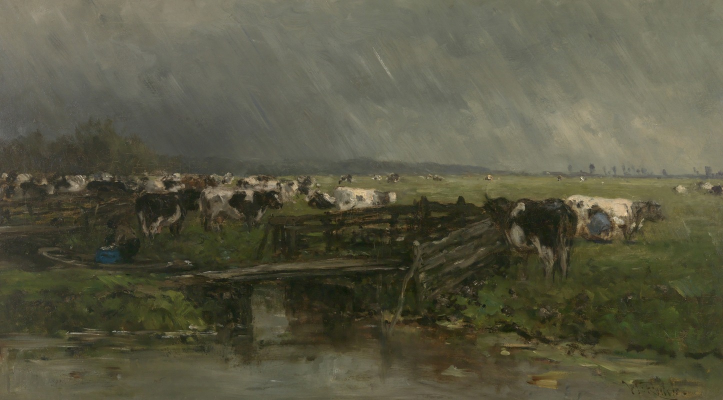 Willem Roelofs - Stortbui nabij Gouda
