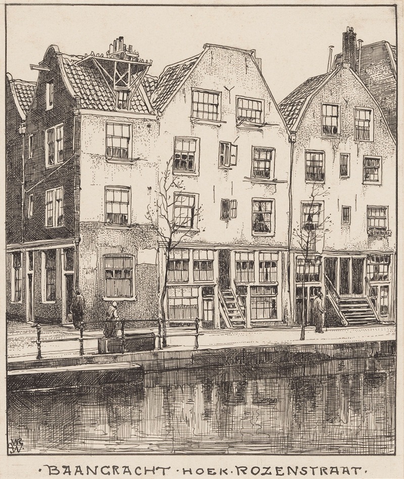 Willem Wenckebach - Baangracht hoek Rozenstraat te Amsterdam