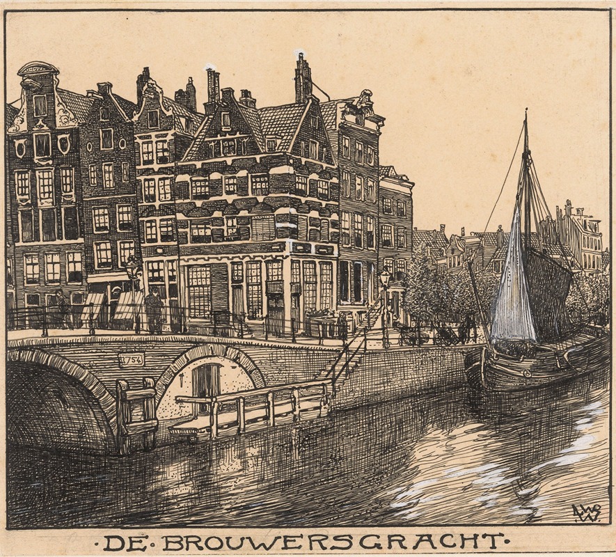 Willem Wenckebach - De Brouwersgracht te Amsterdam