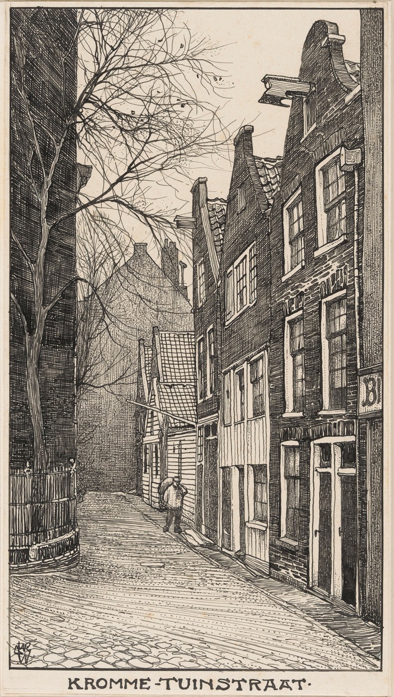 Willem Wenckebach - De Kromme Tuinstraat te Amsterdam