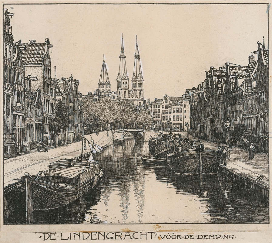 Willem Wenckebach - De Lindengracht te Amsterdam, voor de demping