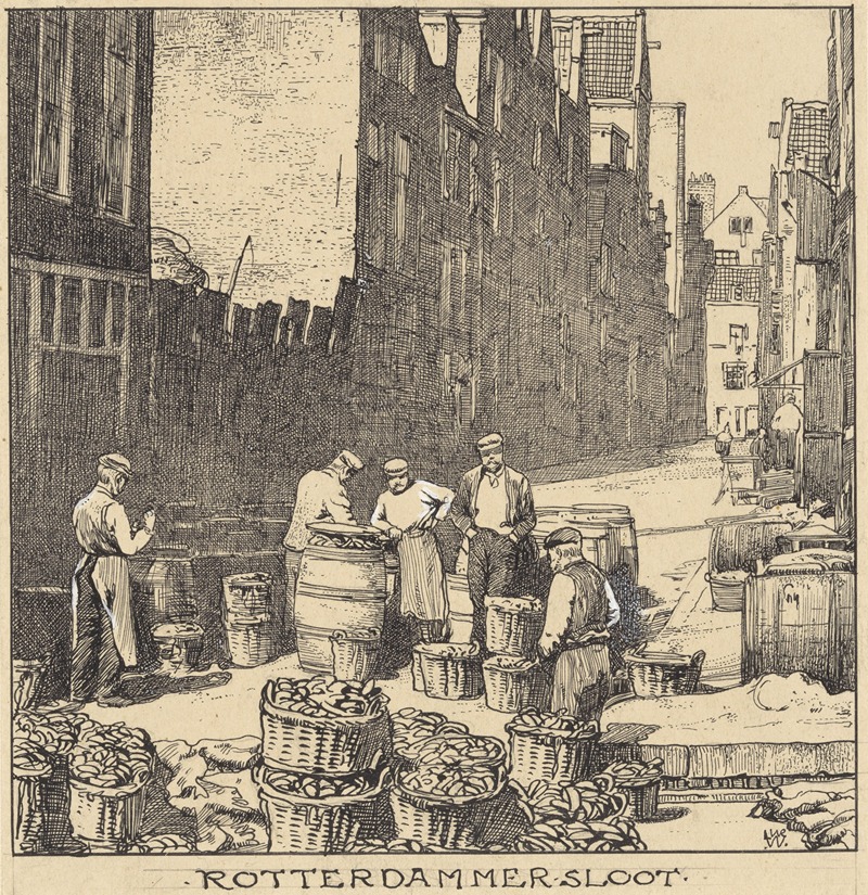 Willem Wenckebach - De Rotterdammer Sloot te Amsterdam, gedempt in 1867