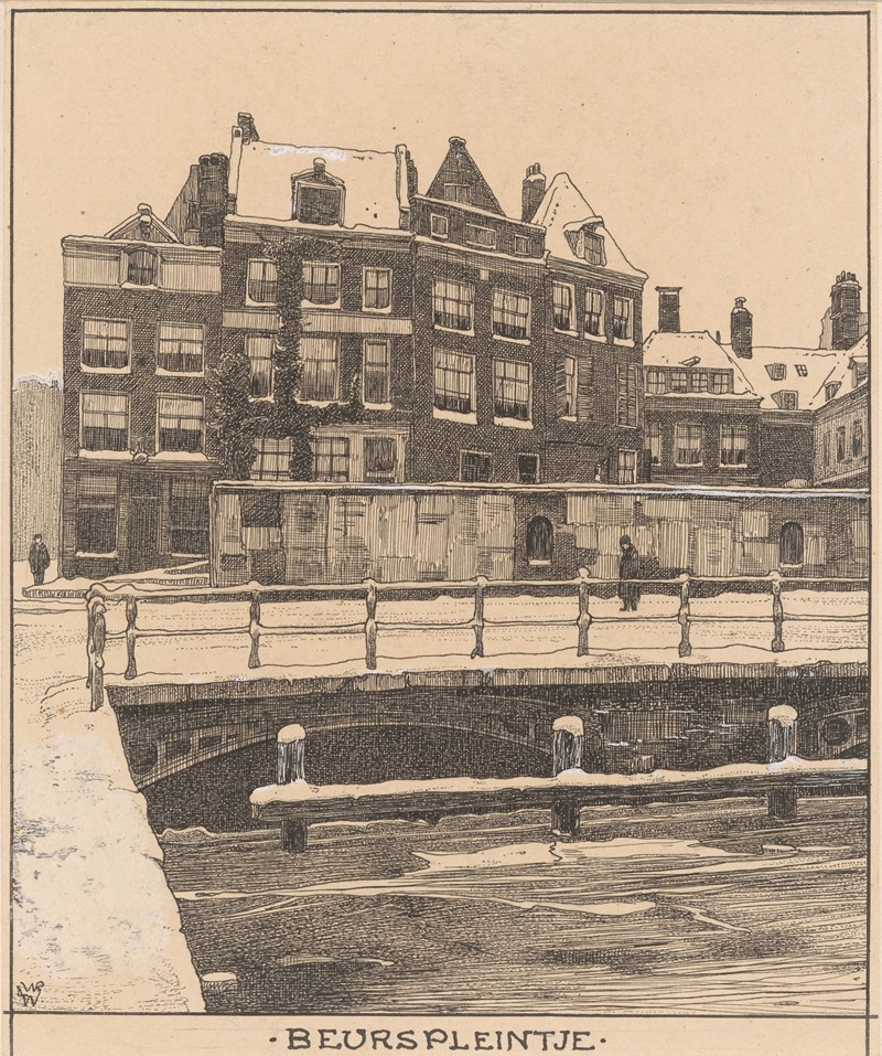 Willem Wenckebach - Het Beurspleintje te Amsterdam