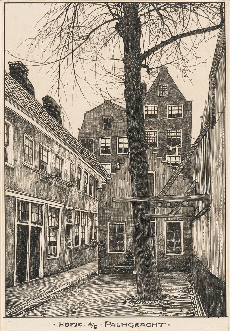Willem Wenckebach - Het Hofje aan de Palmgracht te Amsterdam