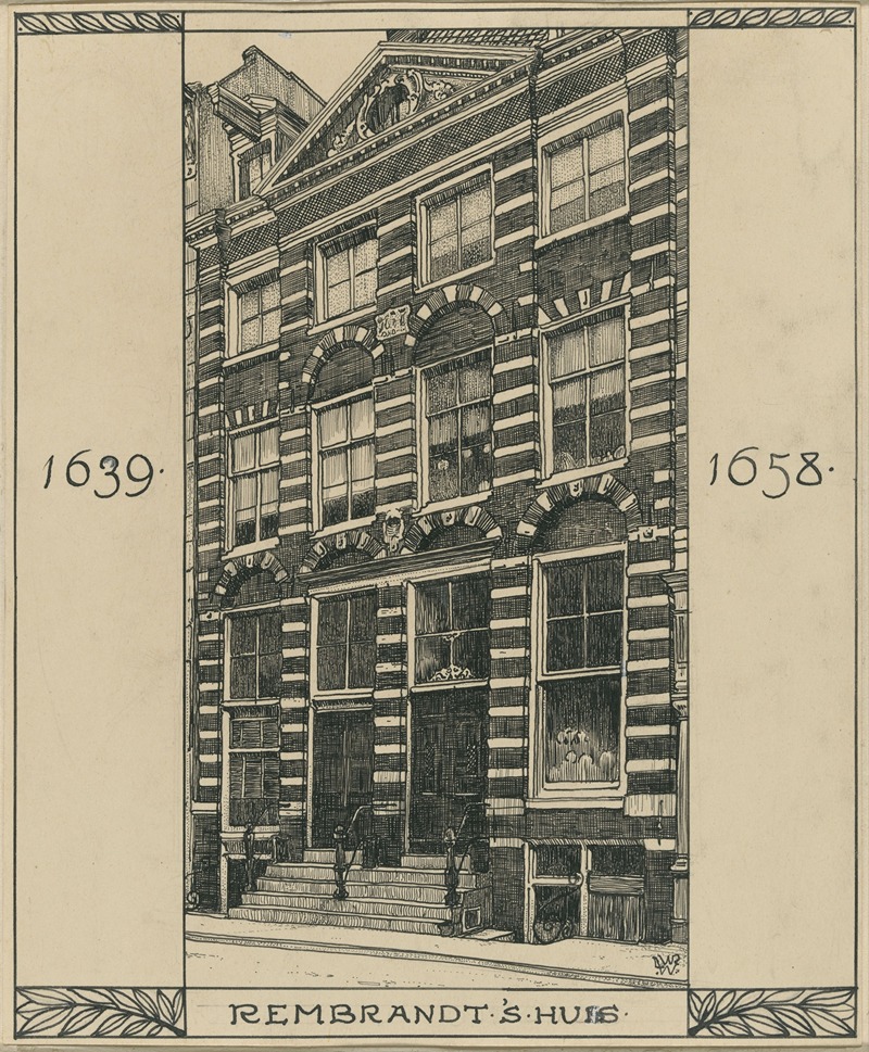 Willem Wenckebach - Het Rembrandthuis aan de Joden Breestraat te Amsterdam