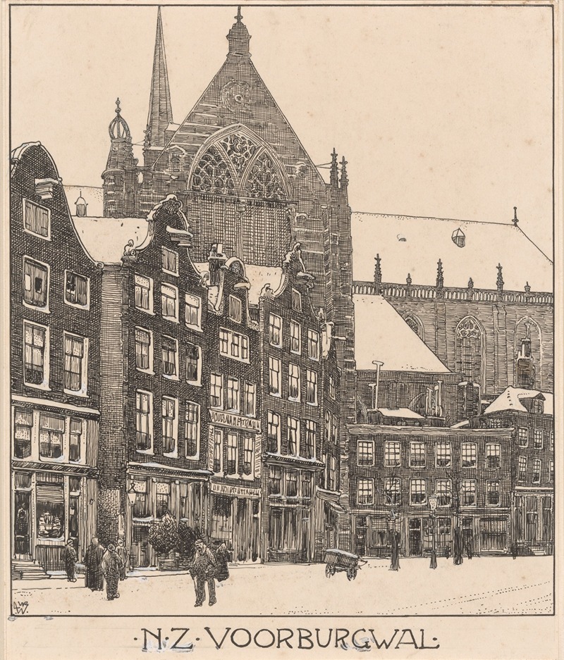 Willem Wenckebach - Nieuwe Zijds Voorburgwal te Amsterdam