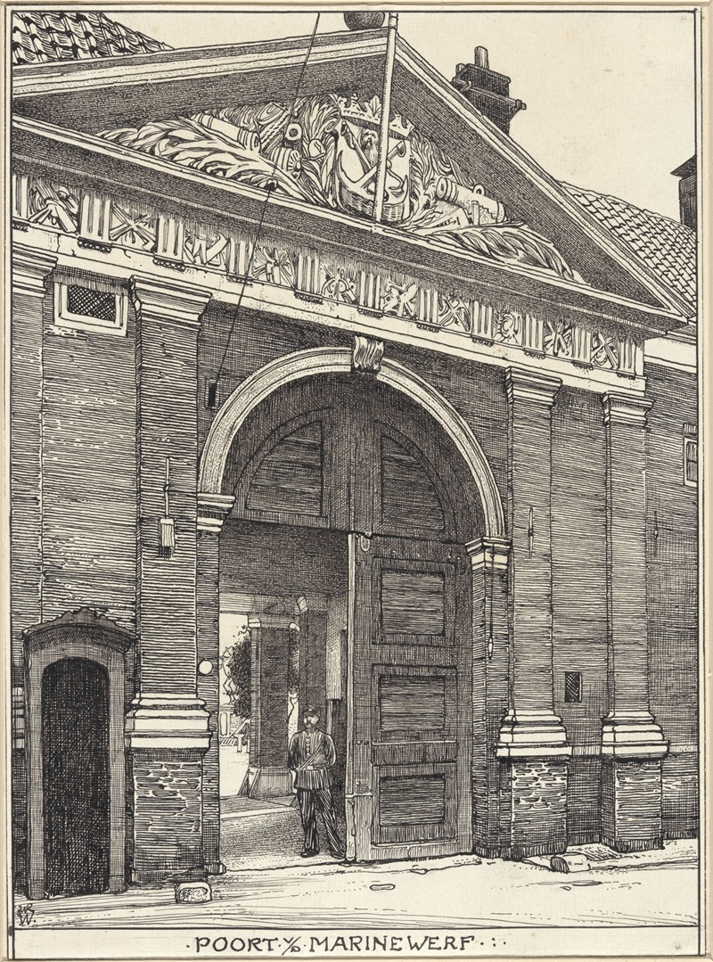 Willem Wenckebach - Poort van de Marinewerf aan de Grote Kattenburgerstraat te Amsterdam