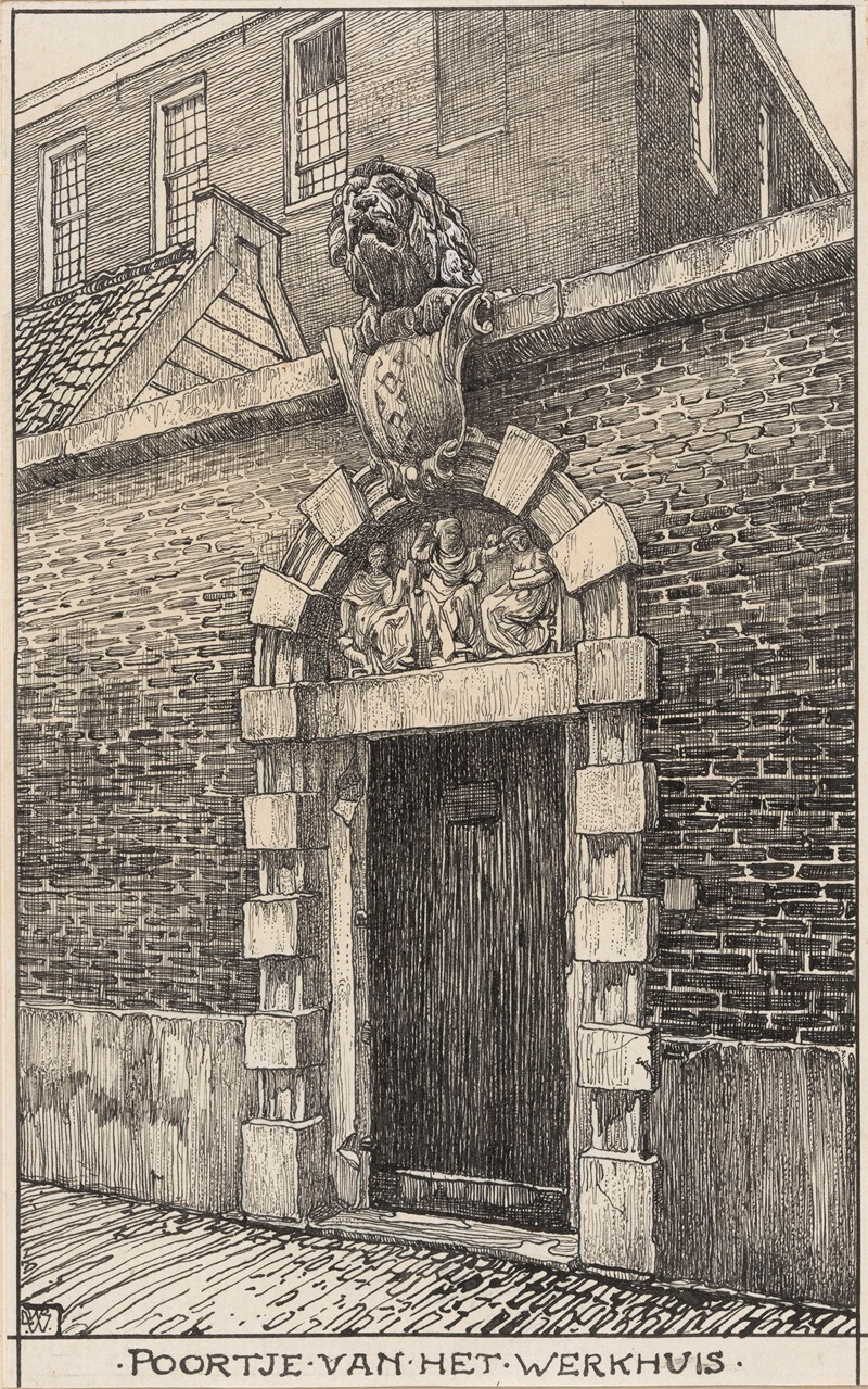 Willem Wenckebach - Poortje aan het Werkuis (Leeuwenpoort), in de Nieuwe Kerkstraat te Amsterdam