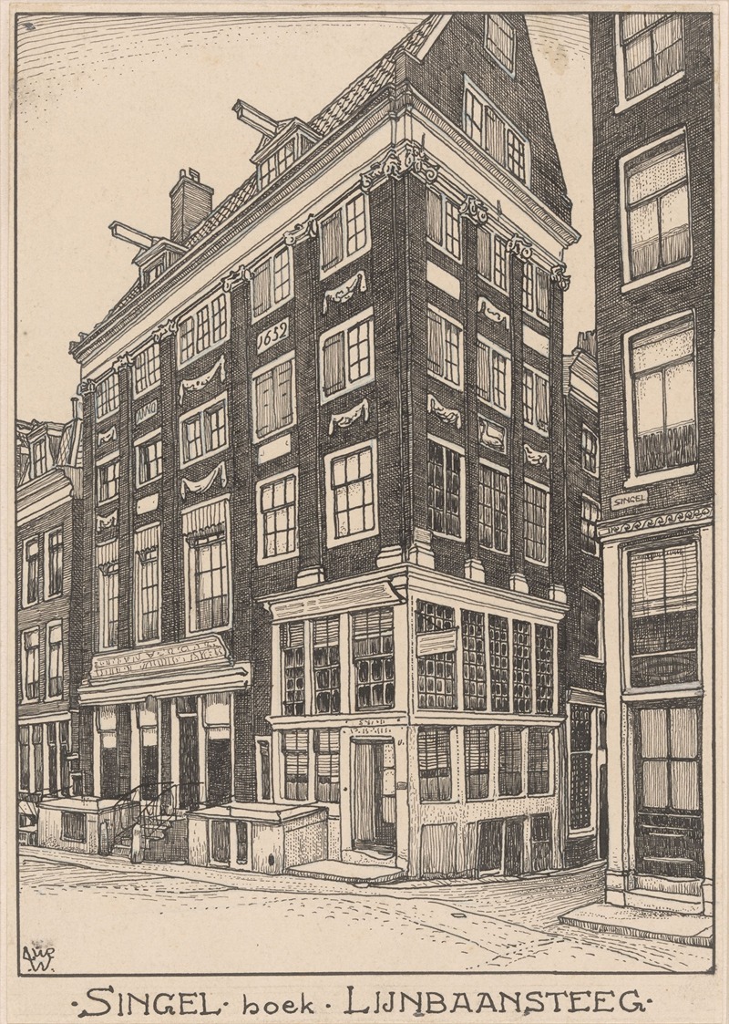 Willem Wenckebach - Singel hoek Lijnbaansteeg te Amsterdam