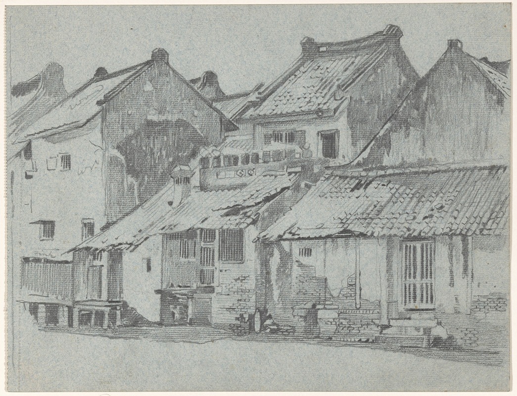 Willem Witsen - Huizen aan de rivier te Batavia