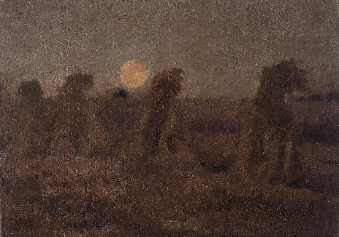 Adrien-Joseph Heymans - Haystacks by Night