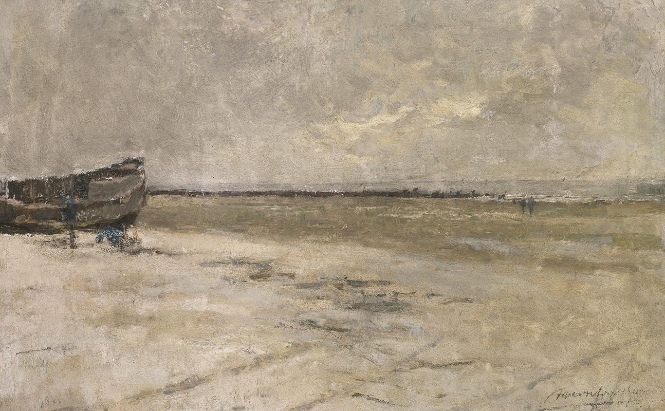 Albert Baertsoen - Beach Corner, Grey Weather (Beach View at De Panne)