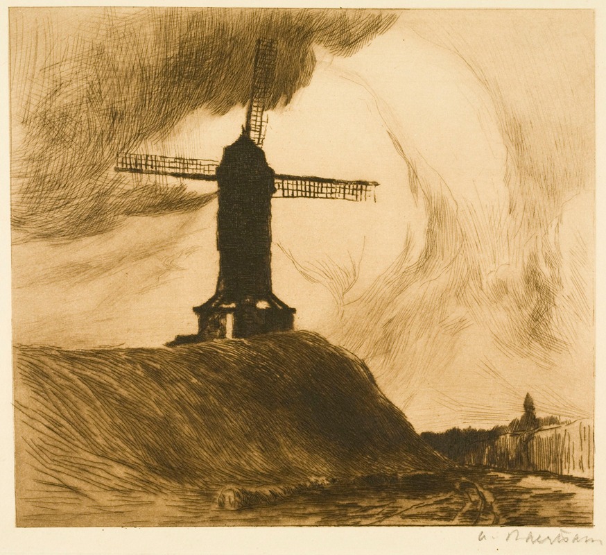 Albert Baertsoen - Mill ont the Ramparts I (Bruges)