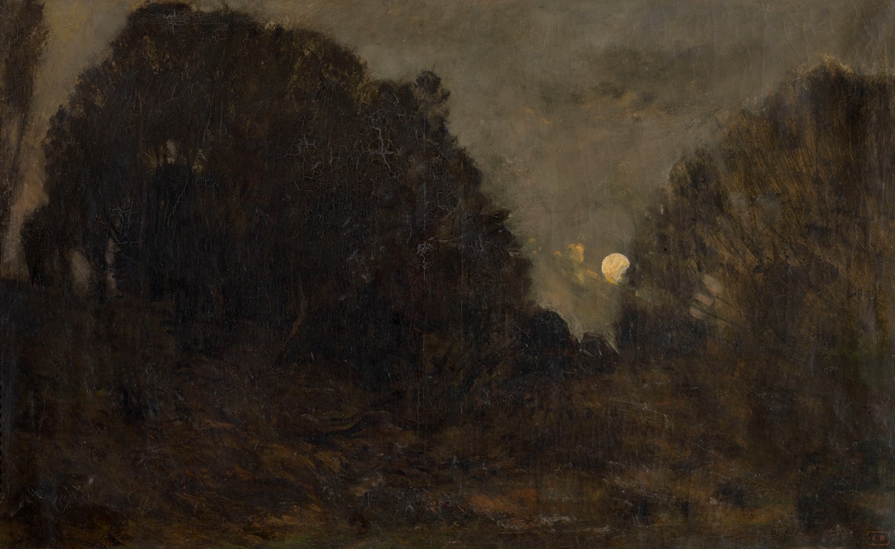 Charles François Daubigny - Moonrise at Barbizon
